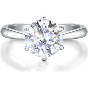 Ella - 18k Witgouden Solitair Moissanite Verlovingsring - 3 karaat
