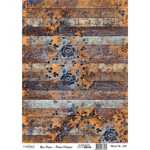 Cadence Rijst Decoupage Papier 552 30x42 cm Blauw Hout