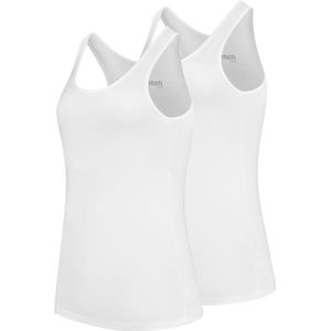 Apollo Onderhemden Singlet Dames Bamboe Wit 2 Stuks Maat M
