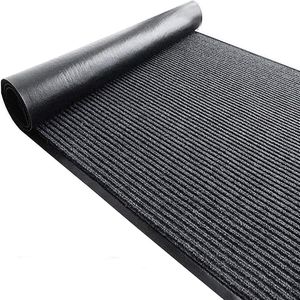 Tapijtloper voor gang, antislip, 90 x 300 cm, vuilvangmat per meter, wasbaar, slaapkamer, gang, tapijtloper, lang, donkergrijs, vuilvangmat