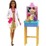 Barbie Careers Kinderarts Speelset - Barbie Pop met Bruin Haar, Minipop en Onderzoekstafel