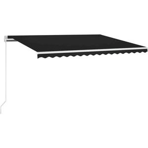 The Living Store Luifel automatisch met LED en windsensor 450x300 cm antraciet - Zonnedek - Buitendek - Overkapping - Terrasoverkapping - Elektrische Luifel
