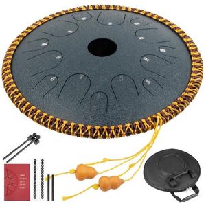 Starstation Steel Tongue Drum - 36 cm - 14 noten - Hangdrum - Tong drum - Yoga Drum - Handpan - Marineblauw