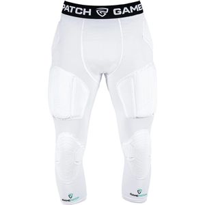 GAMEPATCH | Padded 3/4 tights with full protection | Wit | Maat M | Basketball | Handball | Urban Sports