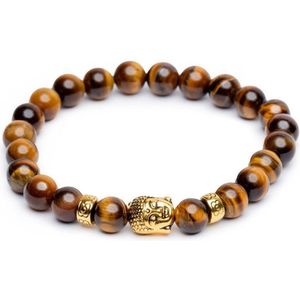 Zentana Boeddha Armband - Tijgeroog Goudkleurigkleurig - Inzicht