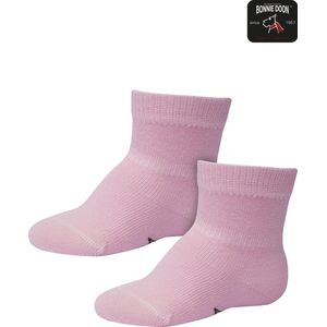 Bonnie Doon Basic Sokken Baby Roze 8/12 maand - 2 paar - Unisex - Organisch Katoen - Jongens en Meisjes - Stay On Socks - Basis Sok - Zakt niet af - Gladde Naden - GOTS gecertificeerd - 2-pack - Multipack - Roze - Orchid Pink - OL9344012.306