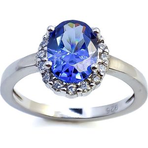 PROMETIDA / Verlovingsring/ Dames ring / Princess Diana ring / koningsblauw / aanzoeksring / trouwring / engagement ring vrouw / moederdag cadeau / valentijns cadeau / zie filmpje