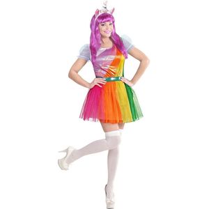Widmann - Eenhoorn Kostuum - Eenhoorn Regenboog - Vrouw - Multicolor - XS - Carnavalskleding - Verkleedkleding
