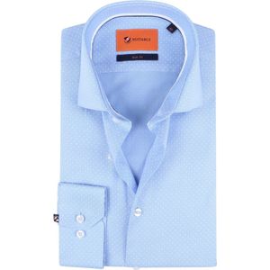 Suitable - Overhemd WS Blauw Stippen - Heren - Maat 39 - Slim-fit