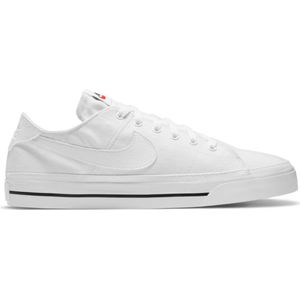 NIKE Court Legacy Canvas Sneakers - White / White / Black - Heren - EU 40.5