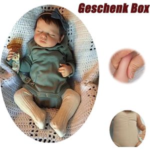 49 cm 19 inch katoenen lichaam met gesloten ogen donkerblauwe simulatiepop met lange mouwen