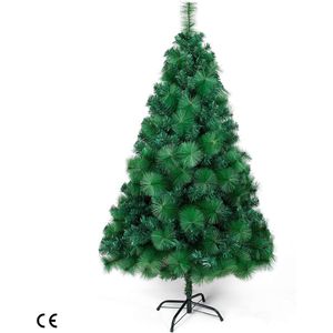 Kunstkerstbomen - Realistische Naalden - PVC Groene Kerstboom met Stevige Metalen Standaard - 180 cm - Perfect voor Kerstdecoratie