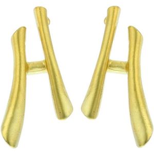 Behave Oorknoppen dames- oorstekers mat-goud-kleur