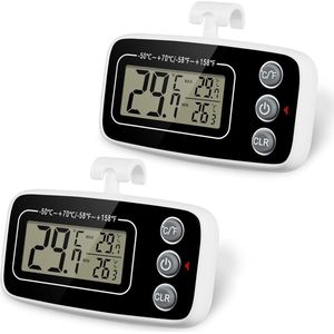 Koelkast Thermometer 2 stks Digitale Magnetische LCD Temperatuurmonitor - Waterdicht Vriezer Kamer Thermometer voor Keuken Thuis