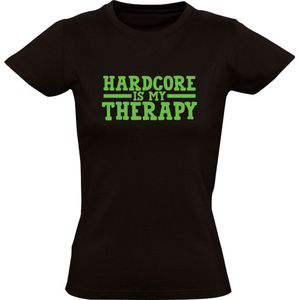 Hardcore is my therapy Dames T-shirt - muziek - festival - feest - gabber - dj