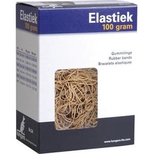 Kangaro elastiek - nr. 20 - 90 x 1,5 mm - 100 gram - naturel - K-5009-100