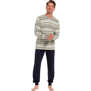 Pastunette Heren Pyjamaset Summertime - Groen/Blauw - Katoen - Maat XL