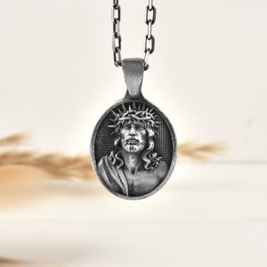 Jesus Crown of Thorns ketting voor christenen Oxidized 20 inches