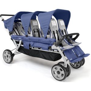 Gaggle Jamboree opvouwbare kinderwagen / buggy voor 6 kinderen in blauw