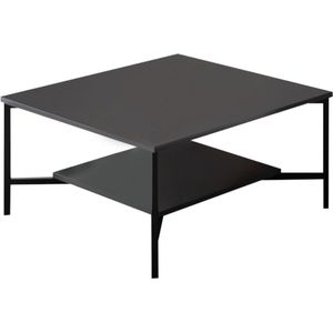 Concept-U Vierkante zwarte industriële salontafel TROMSO