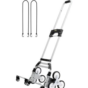 Trapklimwagen - Steekwagen - Verstelbare Handgreep - 220lbs Draagvermogen - Opvouwbaar - 32.3-45.7in - 4 Wielen