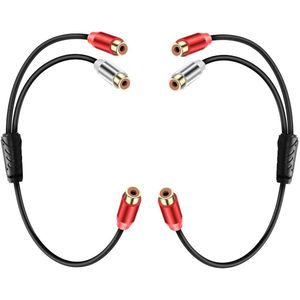 Allecto Plus - Y-stereo cinch-splitterkabel, 2 stuks, 1 cinch naar 2 cinch, voor AUX-subwoofer en RCA-audio, subwoofer versterker hifi-systeem.