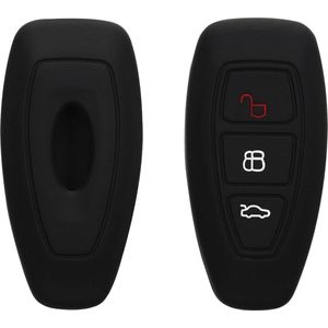 Autosleutel hoesje compatibel met Ford 3-knops Keyless Go - Hoes in zwart - Sleuteletui .