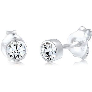 Elli Dames Oorbellen Dames Basis Oorsteker met Kristallen in 925 Sterling Zilver