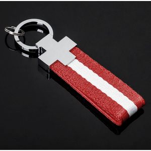 Oostenrijkse Vlag Sleutelhanger - Premium Auto Sleutelhanger - Oostenrijk Kleuren - Auto Sleutel Hanger - Tashanger - Keychain Cadeau - Oostenrijk Auto Accessoires