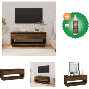 vidaXL Tv-meubel 102x41x44 cm spaanplaat gerookt eikenkleurig - Kast - Inclusief Houtreiniger en verfrisser