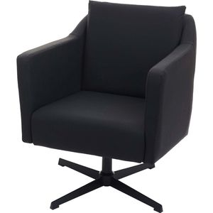 Loungestoel MCW-H93b, fauteuil cocktail fauteuil relaxfauteuil met voet, draaibaar ~ kunstleer zwart