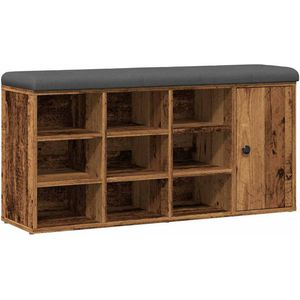 vidaXL Schoenenbank - 102x32x50 cm - Hout - Incl. Kussen Schoenenbankje - Schoenenbankjes - Halbankje - Opbergbankje