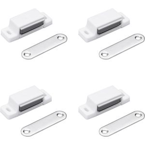 Navaris 4x zelfklevende magneetsluiting 14 kg - Magnetische afsluiting voor deuren, kast of lade - Magneetstrips voor meubels - Magneetsnappers
