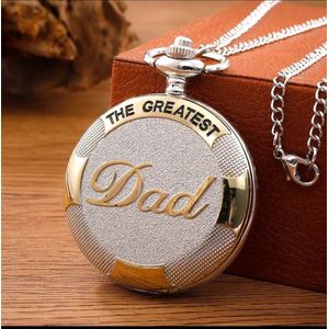 Zakhorloge - Pocket Watch - The Greatest Dad - Zilver/Goud vaderdag cadeau