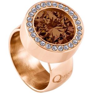 Quiges RVS Schroefsysteem Zirkonia Ring Rosegoudkleurig 20mm met Verwisselbare 12mm Mini Munt - SLSRS49220