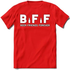 Beer Friends Forever T-Shirt | Bier Kleding | Feest | Drank | Grappig Verjaardag Cadeau | - Rood - L