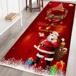 3D Antislip Kersttapijt Voor Woonkamer - Keuken & Badkamer - Met Kerstman - Hert - Kerstboom & Sneeuwpop