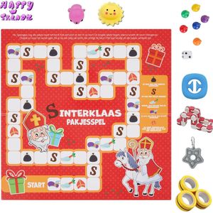 Happy Trendz® Fidget Sinterklaas pakjesspel - Pakjesavond - Bordspel - inclusief 10 cadeau zakjes om zelf te vullen maar u ontvangt ook 10 verschillende fidgets - geef elkaar een cadeau