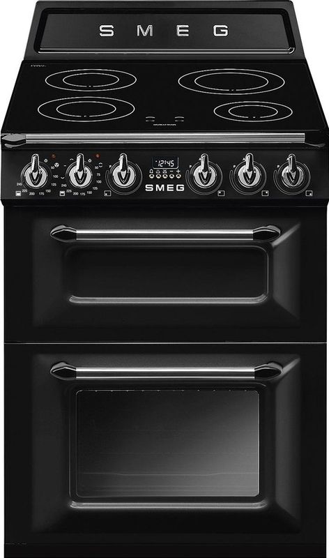 Smeg Victoria CUISINIA?RE TR62IBL2, Vrijstaand fornuis, Zwart, Elektronisch, Inductiekookplaat zones, 4 zone(s), Middelmaat