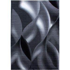Pochon - Tapijt Plus - Zwart - 230x160x0,6 - Vloerkleed - Golven - Laagpolige Vloerkleed - Kortpolige Vloerkleed - Rechthoekige Tapijt - Rechthoekige Vloerkleed