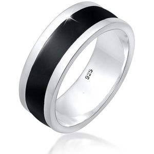 KUZZOI Heren Ring Heren Band Basic Geo Email Casual in 925 Sterling Zilver