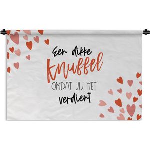 Wandkleed - Wanddoek - Beterschap - Spreuken - Knuffel - 60x40 cm - Wandtapijt