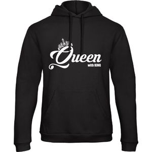 King / Queen Hoodie Big (Queen - Maat XXL) | Koppel Cadeau | Valentijn Cadeautje voor hem & haar