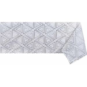 Raved Tafelzeil Driehoek Patroon  140 cm x  260 cm - Wit - PVC - Afwasbaar