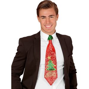 WIDMANN - Vrolijk Kerstfeest stropdas met glitters