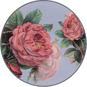 Clayre & Eef Onderbord Ø 33 cm Blauw Roze Kunststof Bloemen