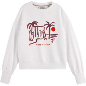 Scotch & Soda Slouchy puffed sleeved graphic sweatshirt Dames Trui - Maat XL