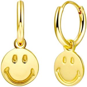 Smiley Oorringen - Goudkleurig | 2 x 1 cm | Stainless Steel | Fashion Favorite