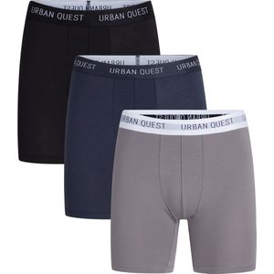 URBAN QUEST Bamboe Lange Pijpen boxershort heren - 3-pack - Multi