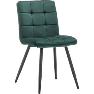 Furnihaus Eetkamerstoel Collin - Velvet Groen - Metaalpoot - Fluweel